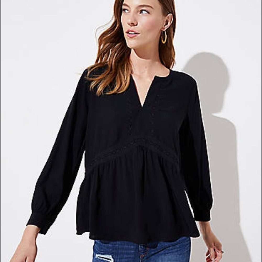 LOFT Peplum Lace Blouse